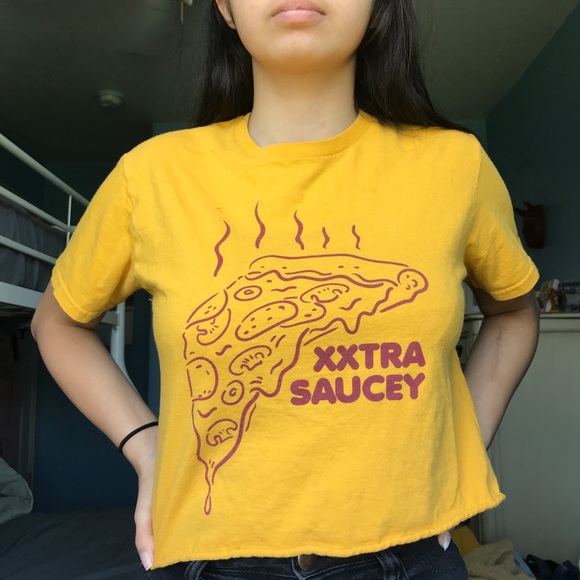 yellow graphic crop top